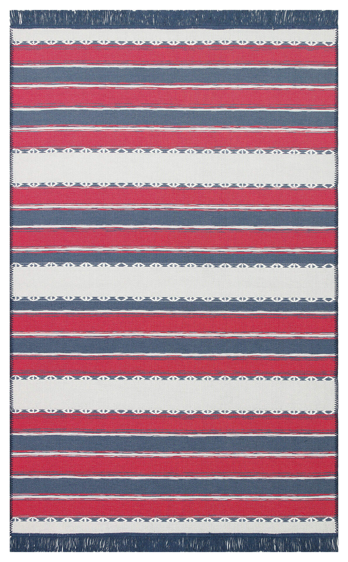 Arya Craft ARC 05 Kırmızı Lacivert - Yıkanabilir Çift Taraflı Modern Dokuma Kilim